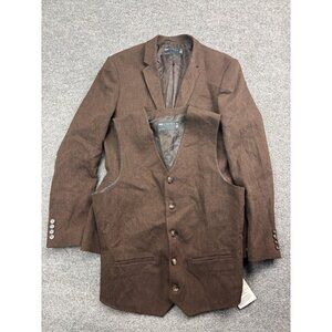 ASOS Wool Blend‎ Suit Jacket Vest Set Men's 42 Brown Single Breasted Button Up